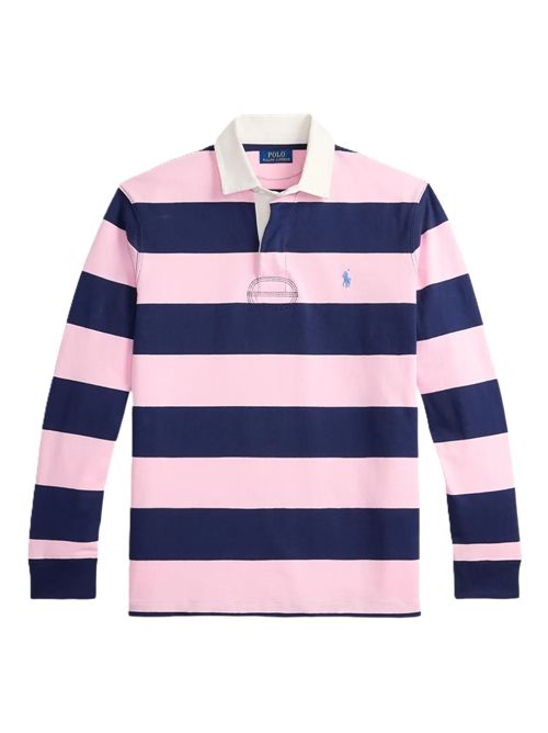 Polo Ralph LaurenPolo maniche lunghe stile rugby The Iconic Polo Ralph Lauren | 710-717116-501JERSEY CARMEL/PINK/NAVY